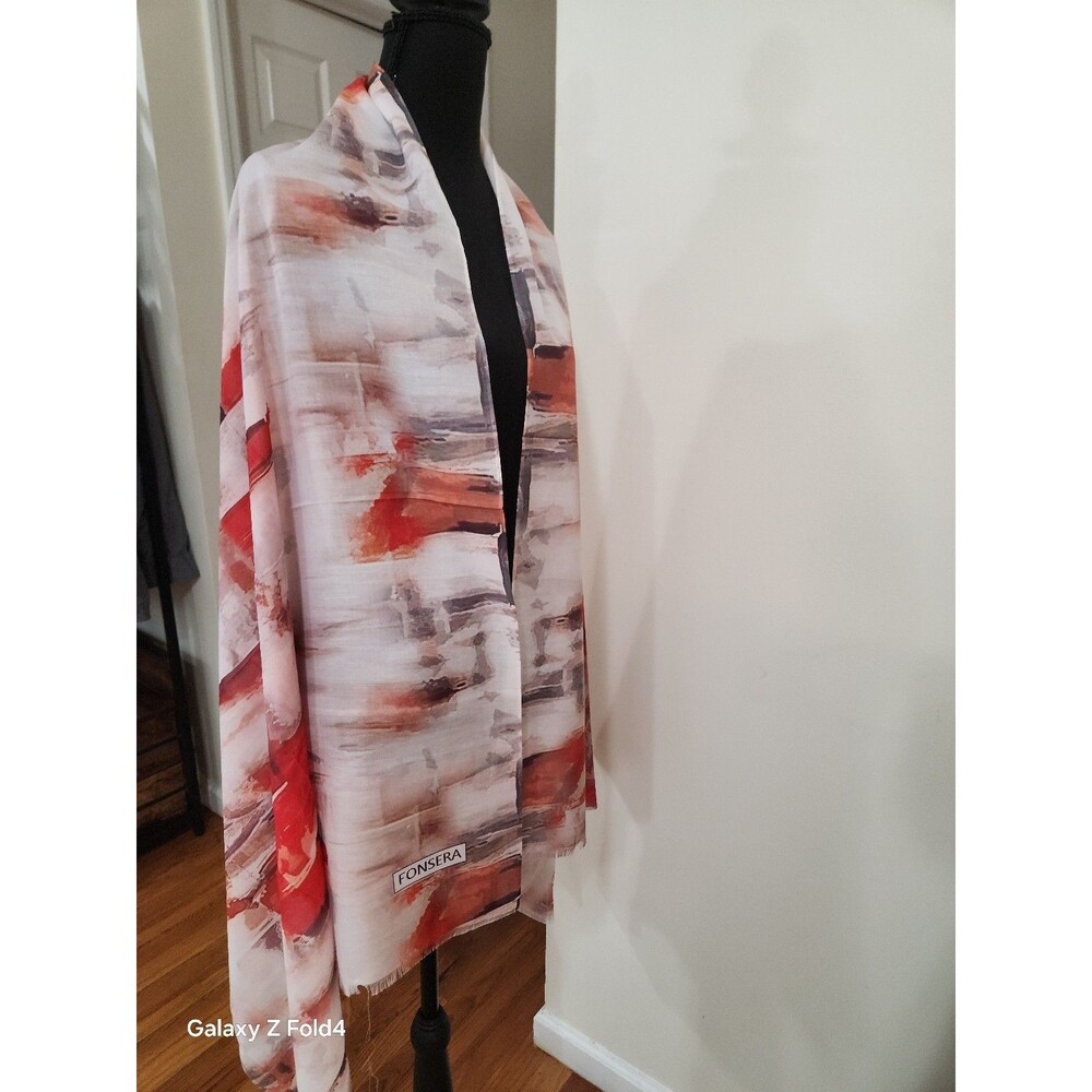 Women’s Lightweight Colorful Scarf – Abstract Print Shawl Wrap"